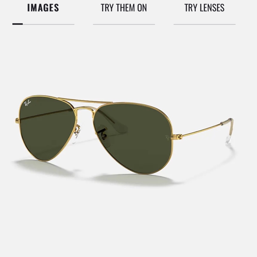 Ray-Ban GOLD AVIATOR CLASSIC UNISEX GREEN TINT VINTAGE